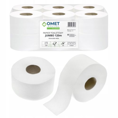 Vécé papír - Jumbo Omeet Medical 2W 120M 100% C WC -papír