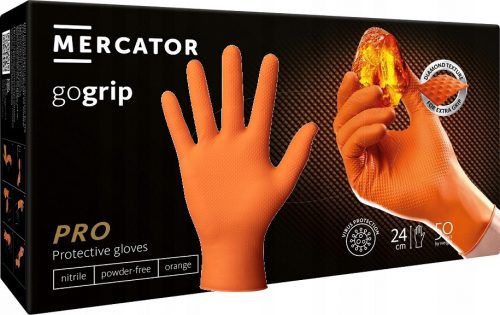 Mercator Medical GOGRIP Narancssárga kesztyű 8-as méret - M 25 pár