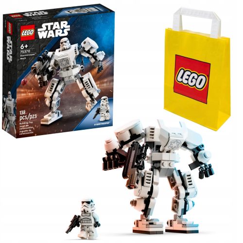  LEGO Star Wars 75370 rohamosztagos gép + LEGO papírtáska 6315786 sárga 24x8x18 cm