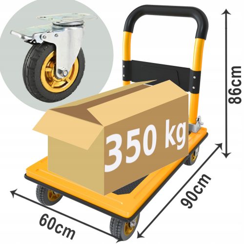 FÉKES RAKTÁRI PLATFORMOS KOCSI - 350 kg