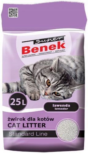 Alom nyulaknak és kis rágcsálóknak - Bentonite macska kavicsos Super Benek Lavendula 25L