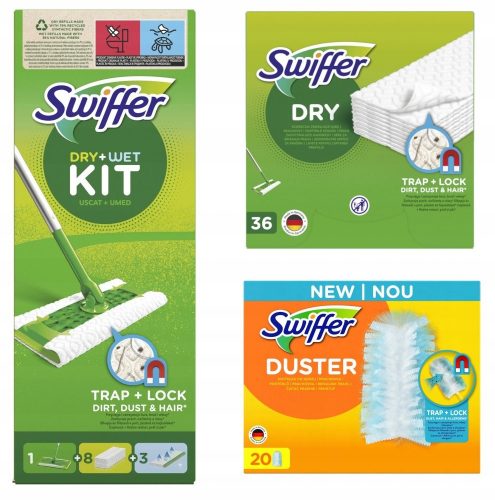 Lapos felmosó Swiffer Kit Mop 27 cm + 2 egyéb termék