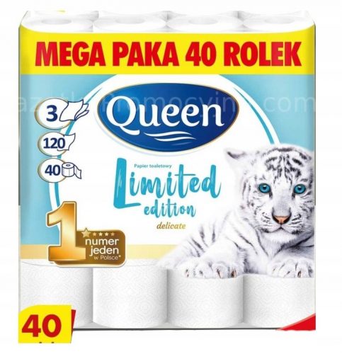 Vécé papír - Három rétegű WC -papír queen Mega 40 görgő