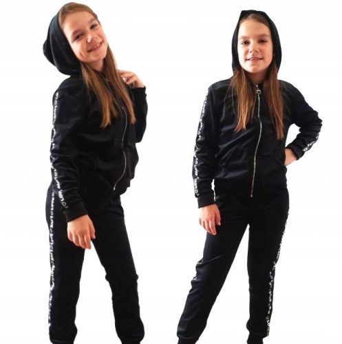 Gyermek tréningruha szett - Velure practsuit Girls Girls Total Black!