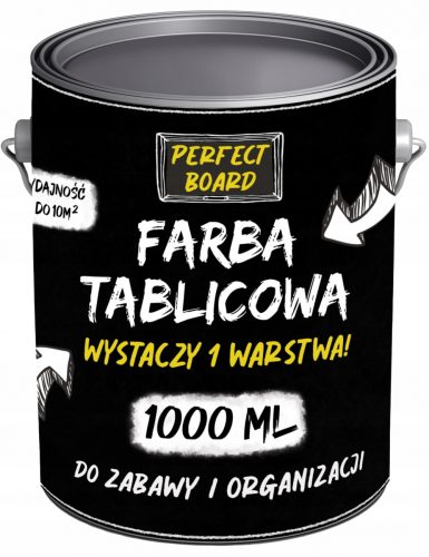 Akril festék fára, bútorra, falra, deszkára Perfect Chemia Budowlana 1 l Matt fekete