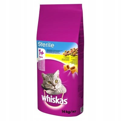 Granulátum macskáknak - Száraz étel Kot whiskas 1+ steril csirke 14 kg