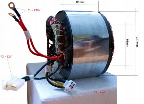 Állórész a szerszámokhoz - ÁTÁTOR GENERÁTOR 85mm GENERÁTOR 230V 1FÁZIUS RÉZ