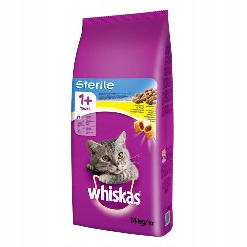 Granulátum macskáknak - STERIL WHISKAS macskaeledel csirkével 14kg