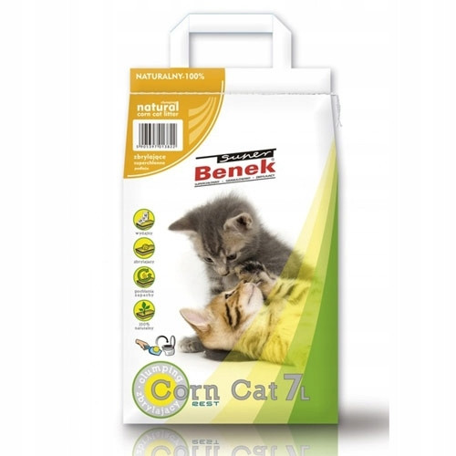 Alom nyulaknak és kis rágcsálóknak - Super Benek Corn Cat Classic Natural Gravel 14L