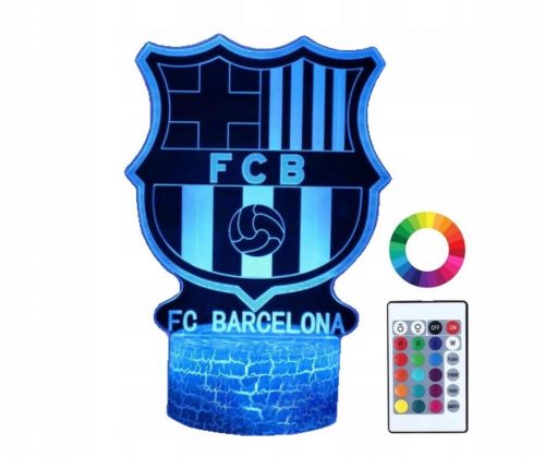 Kiegészítő focirajongóknak - Éjszakai lámpa gyermekeknek FC Barcelona Herb LED 3D