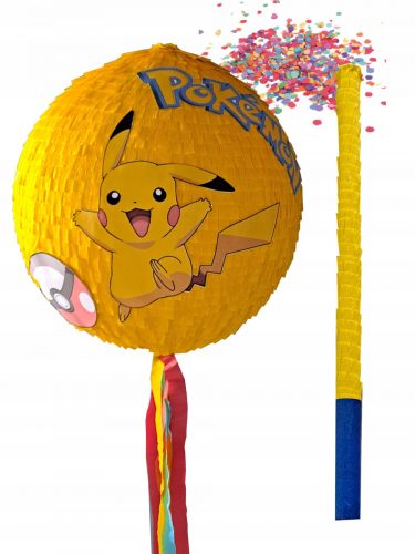 Piňatas - NAGY PINIATA 90 cm POKEMON PIKACHU STICK + INGYENES