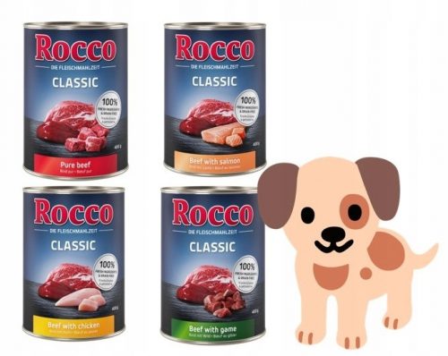 Nedves kutyaeledel - Rocco Classic 24x400g ízek keveréke Németországból