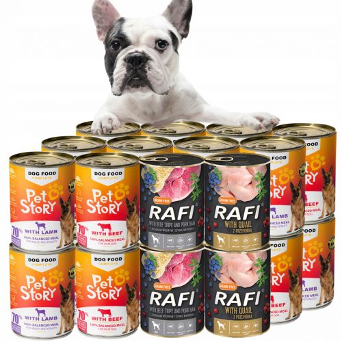  RAFI PETSTORY Ízek keveréke 70% hús SZETT 24x400g