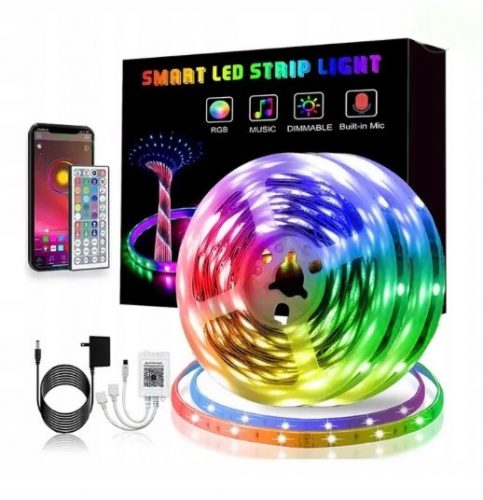 20M LED szalag RGB 5050 Bluetooth pilóta App 30led/m