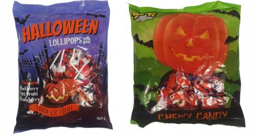 Édességek készlete Halloween 450G +nyalókák gumi 460G -vel