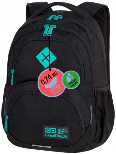 Hátizsák az iskolába - Coolpack Dart 27L A396 fekete menta iskola hátizsákja