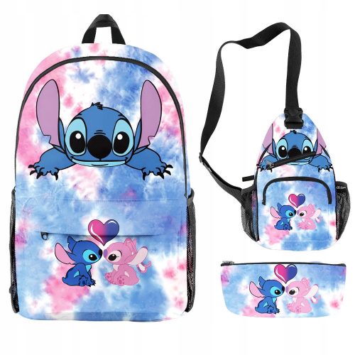 Hátizsák az iskolába - Stich Backpack School Set ceruzás táska 3in1