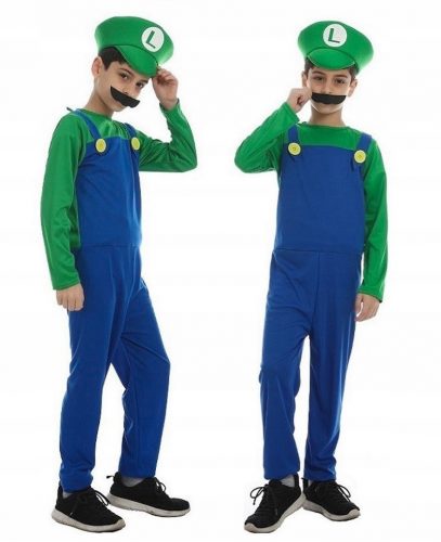 Fiú jelmez - Jelmezes álruhás Super Mario Bros Luigi 110/116