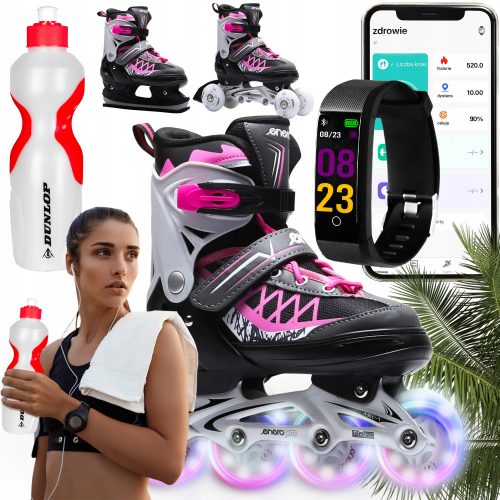 Görkorcsolya gyerekeknek - Állítható Skates Smart Band LED 9W1 XXXL