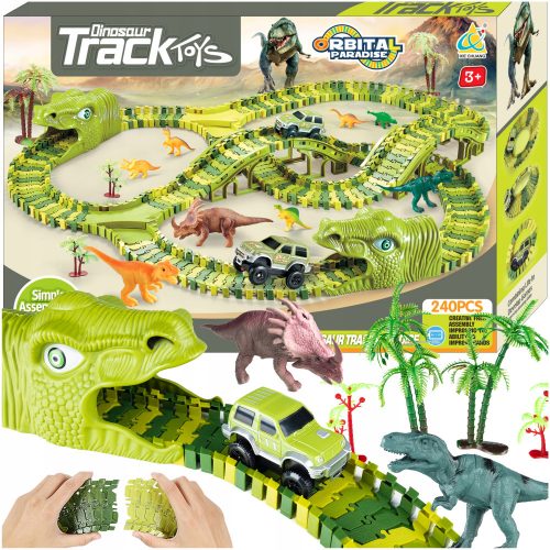 Játék Autópálya - Mega Race Track XXXL Dinosaur Dino Park 240 EL.