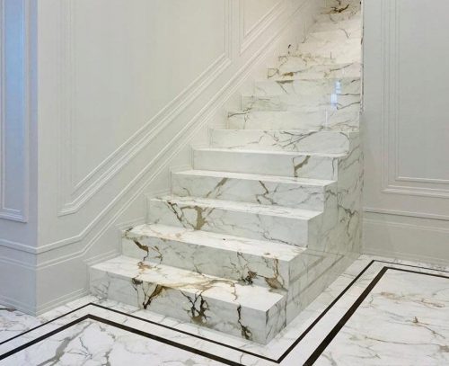 Belső lépcsők - Lépcsőcsempék 120x30 MARBLE GLOSS elbűvölő ARANY