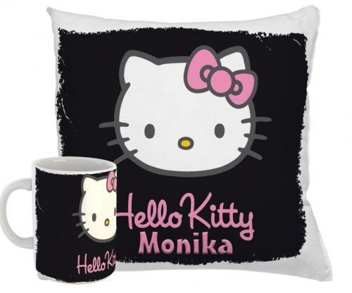  BÖGRE + PÁRNA készlet HELLO KITTY KÜLÖNBÖZŐ MINTÁK