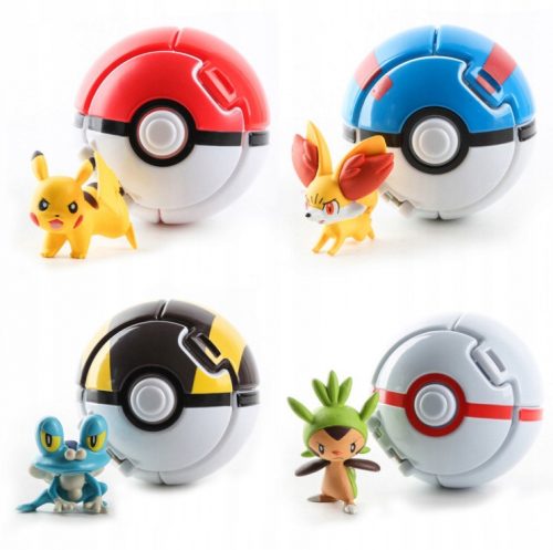 Játék figura - 4 DB POKEMON GO POKEBALL JÁTÉK KÉSZLET + SZABULÁK