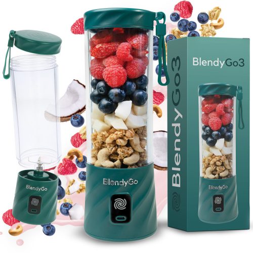  BlendyGo kehely turmixgép Smoothie mixer mini kehely turmixgép 3 250 W Palack zöld