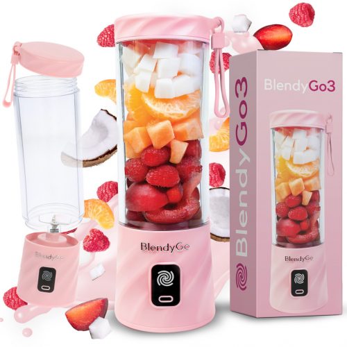  BlendyGo turmixgép Smoothie mixer mini turmixgép 3 250 W rózsaszín