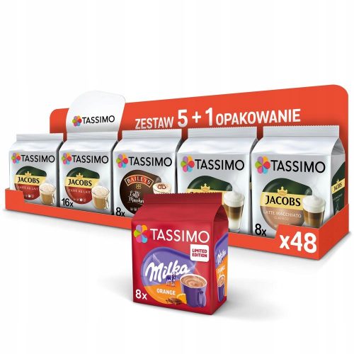 Tassimo White Coffee Capsules, Milka ital, 5+1 ingyenes készlet