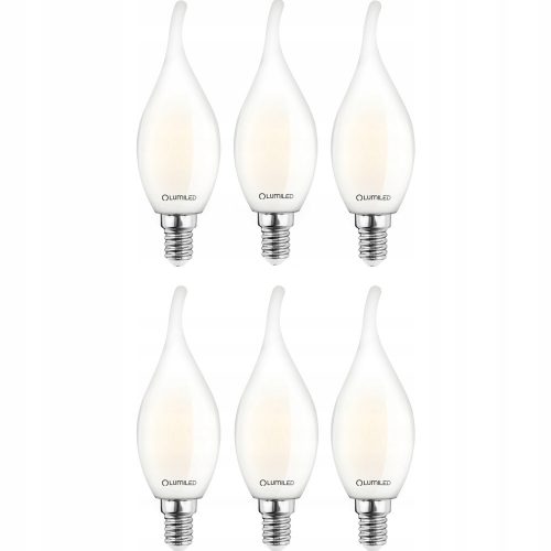 6x LED izzó láng E14 7W = 60W 4000K Izítószál