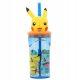 Bögre, üveg csecsemőnek - Bögre szalmával és 3D figure Pokemon 360ml