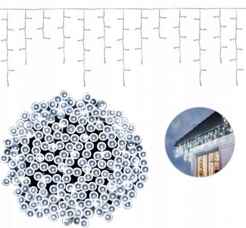 Karácsonyi fények - Függöny-személyek 300 LED Cold White+Flash Cold White