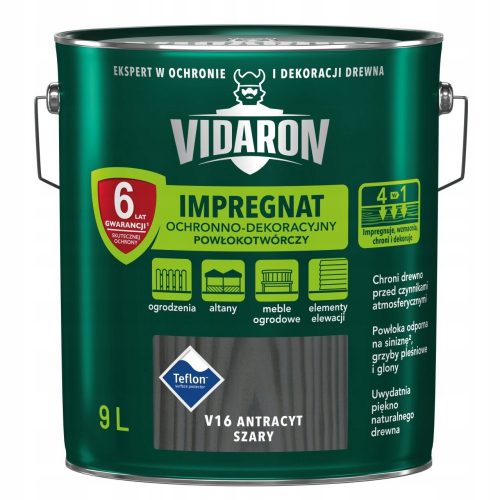 Vidaron V16 faimpregnálás, antracitszürke, 9 l