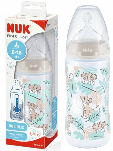 Bébiüveg - NUK BOTTLE FC+ DISNEY THE LION KING 300ml cumi 6-18