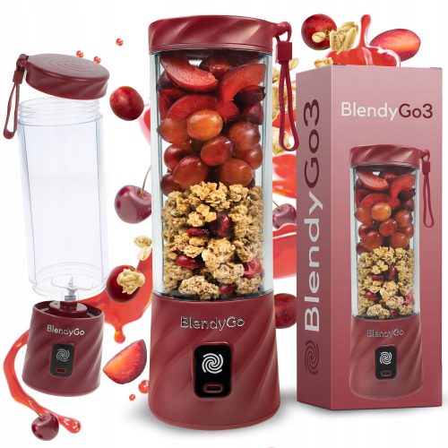  BlendyGo kehely turmixgép Smoothie mixer mini kehely turmixgép 3 250 W Burgundy