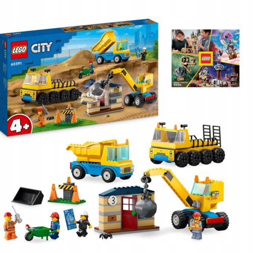  LEGO City 60391 építőipari járművek és roncslabdák + Lego katalógus 1/2024 Bricks City Technic Speed Star Wars Harry Potter Duplo