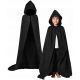 Lány jelmez - Long Cape Black Halloween varázsló 146/152