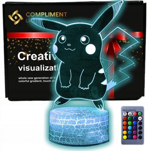  Pokemon Pikachu 3D LED USB éjszakai lámpa