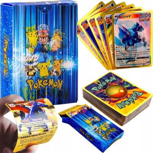  Gyűjthető Pokemon kártyák Arany 3D 50 XXL kártyák