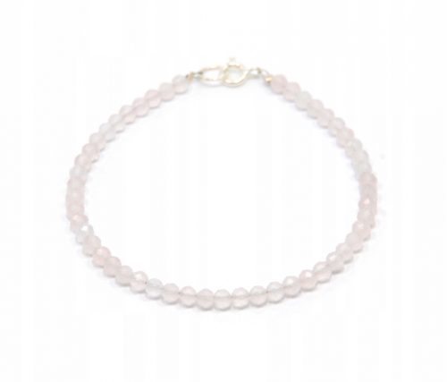  Természetes ROSE QUARTZ karkötő 3 mm-es fazettákkal