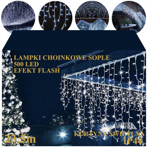 Kültéri karácsonyi világítás - Sople Sople 500LED LIGHT CUNTIN FLAST LED Kültéri FEHÉR