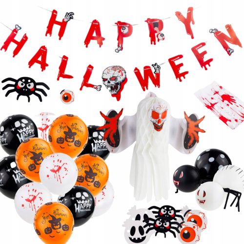 Set DIY Halloween Girlanda Ballon Twin Pókok dekorációja