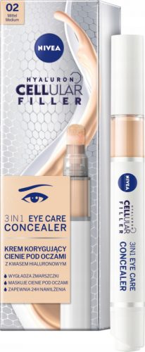  NIVEA Hyaluron Cellular Filler 3 az 1-ben krém korrigálja a szem alatti sötét karikákat, világos színű, 4 ml