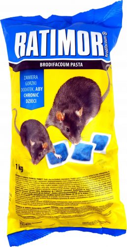 Egerek és patkányok elleni védelem - Patkány egérméreg RATIMOR 1KG BLUE PASZTA brodifacoum