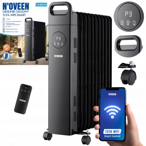  OLAJRADÍTÓ 2500W 11 RIBS N'OVEEN OH8099 Tuya WiFi Smart + TÁVIRÁNYÍTÓ