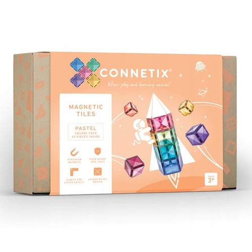  Connetix mágneses blokkok Connetix mágneses blokkok - Pasztell négyzetes csomag 40 db. 40 db.