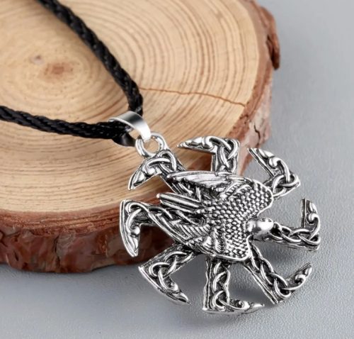  Medál Rune Kolovrat Swarzyca Kołowrot Viking Eagle ezüst amulett