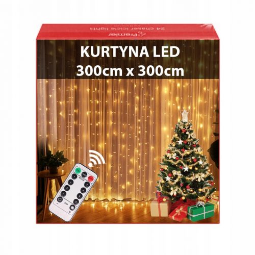  LED FÉNYFÜGGÖNY 3X3M LED KOSZÁNY DÍSZ