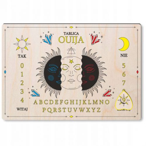  Fából készült spiritualista BOARD OUIJA BOARD HALLOWEEN asztal lengyel nyelven